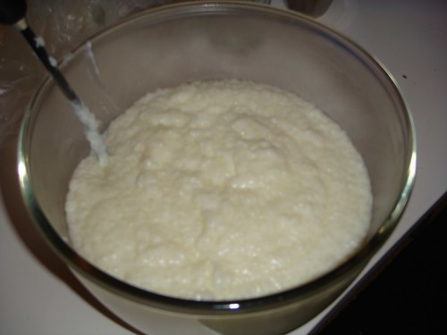 Porridge in the serving bowl