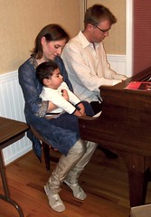 Ollie, Meghan, David on the piano