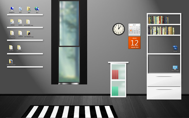 Room 7 Desktop Wallpaper. Sample 2: some space for desktop gadgets provided.