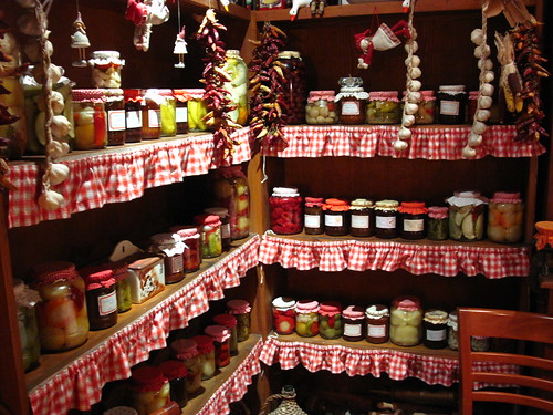 Wide assortment of picked foods and jams
