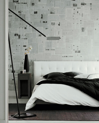 wallpaper ideas for bedroom. Wallpaper ideas: Newspaper +