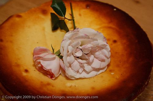 Cheesecake with Pink Rose