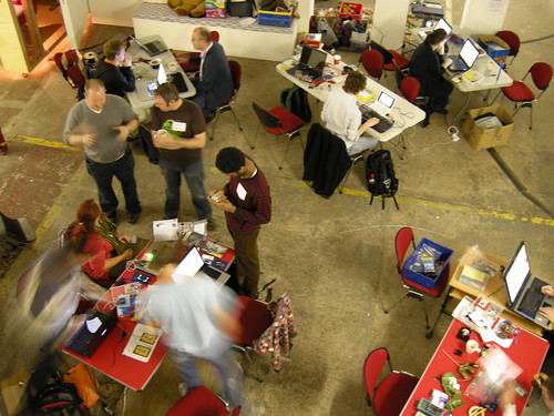 drones eye view (we wish) of a small part of the fizzPOP Howduino event in full swing