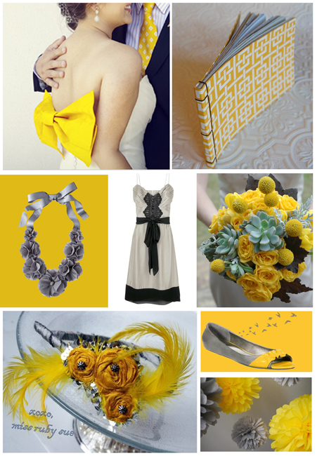 grey and yellow wedding ideas