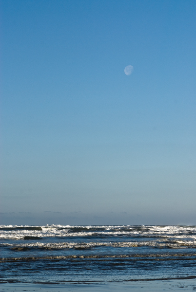 moon over ocean