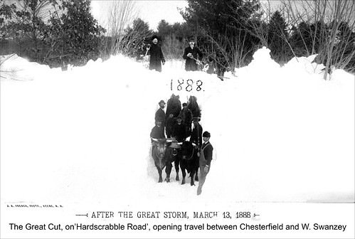Blizzard of March 1888 - the &quot;Great Cut&quot; on Hardscrabble Road, opening travel between Chesterfield and West Swanzey