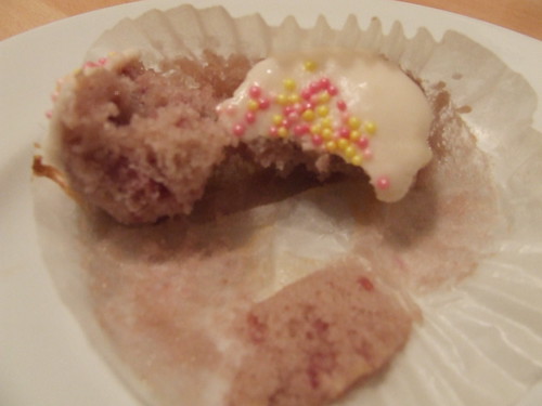 Raspberry almond cupcake