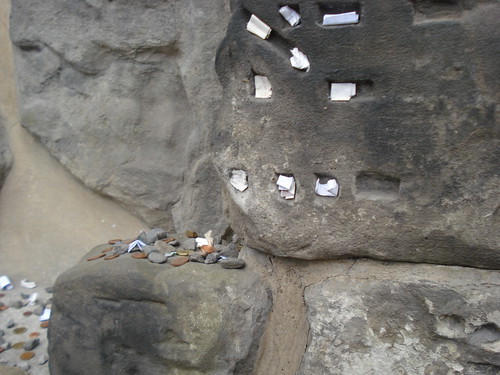 Rocks and notes left on graves