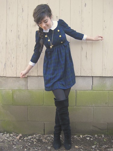 military dress and black boots
