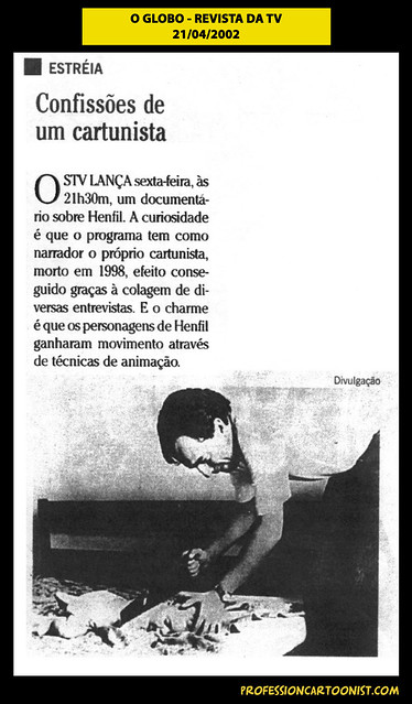 "Confissões de um cartunista" - O Globo - 21/04/2002
