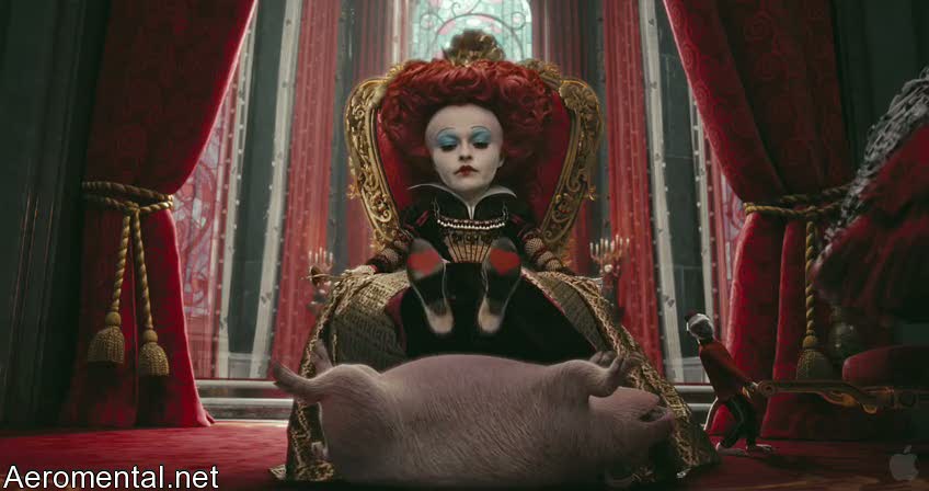 Alice in Wonderland red queen pig