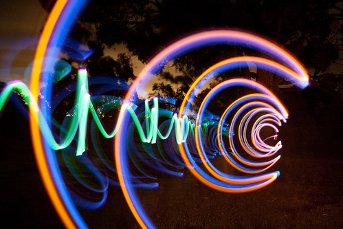 Light painting with glowsticks, lasers and sparkers (07)