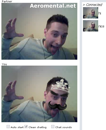 Chatroulette Princess with mustache