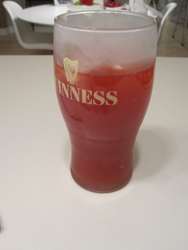 Tall glass of tomato juice