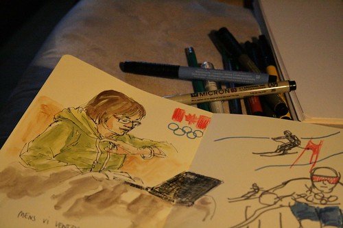 sketching by the telly