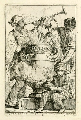 001-Trompeteros-pajes-esclavos y vasos que se llevaban para presentar  a Mahoma-Caravanne du sultan ala Mecque…1748- Joseph Vien