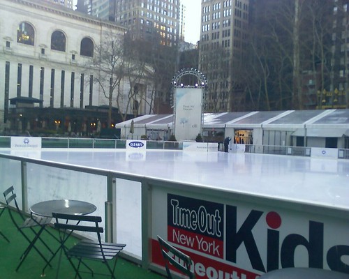 a cold morning to you from The Pond skating rink at Bryant Park in NYC.