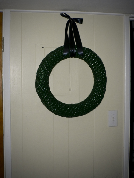 almond wreath painted st patricks day ribbon hanging finished