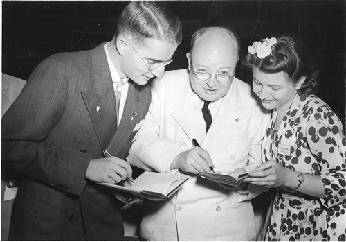 Paul E. Teschan (1923- ), Watson Davis (1896-1967), and Marina Prajmovsky (1924-1974), 1942, by Frem