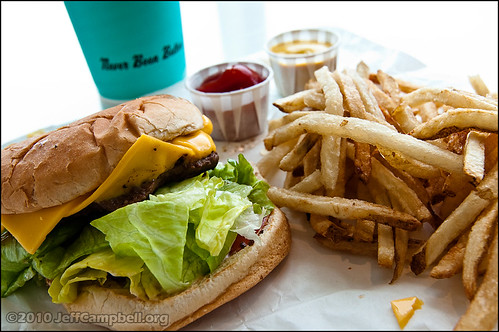  P. Terry's Double Cheeseburger & Shoestring French Fries 