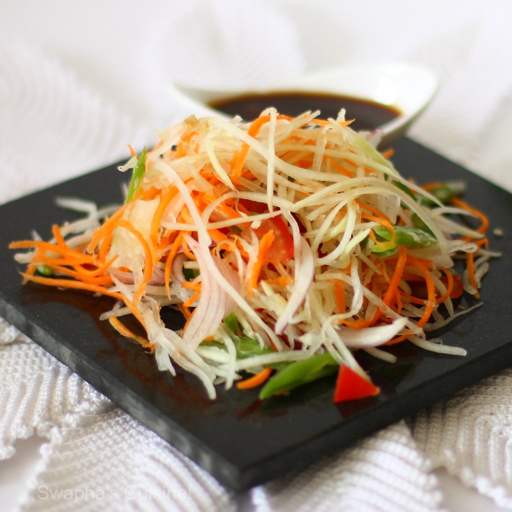 Swapna&amp;#39;s Cuisine: Green Papaya Salad / Kappalanga (Omakka) Salad