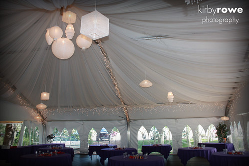 I photographed a wedding this summer that had a white tent with white paper 