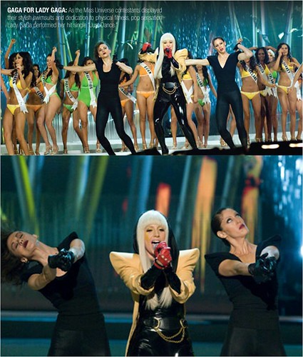Lady GaGa in Miss universe 2008 swimsuit