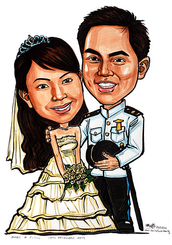 Wedding couple caricatures 260110