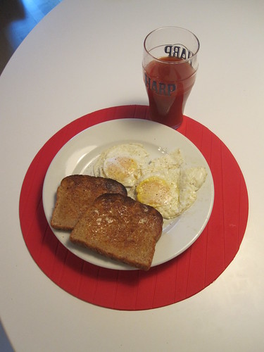 Eggs, toast, tomato juice