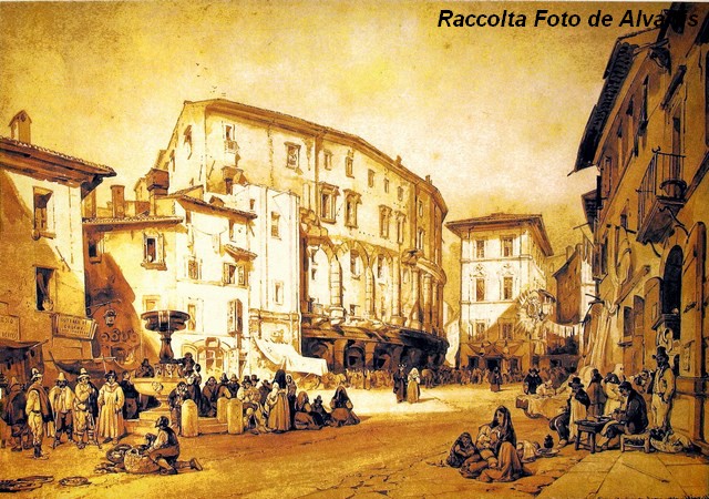 1850 ca 2010 Mercato a Piazza Montanara, di Achille Vianelli