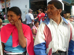 Guambiano Indians in the Popayan market, Colombia