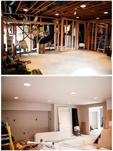 basement renovation: before + during