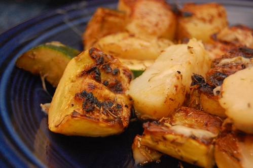 Broiled Zucchini, Yellow Squash and Potatoes, Lightly Herbed & Sprinkled with Cheese3