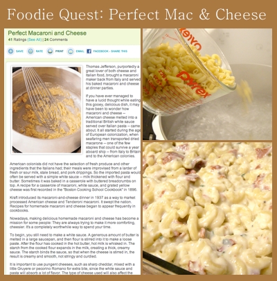 Quest for the Perfect Mac & Cheese