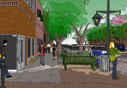 new sidewalk design for St. Louis's South Grand Street (by: E-W Gateway COG)