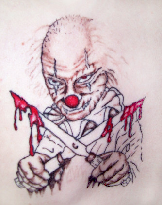 evil clown tattoos. evil clown unfinished