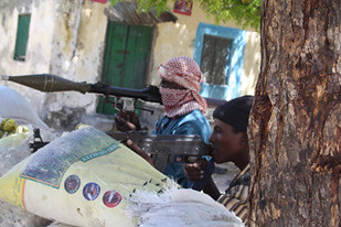 Fighters from the al-Shabab resistance group in Somalia. The US-backed government in Djibouti has announced that it will deploy 450 troops to AMISOM. The American military has a base in the country. by Pan-African News Wire File Photos