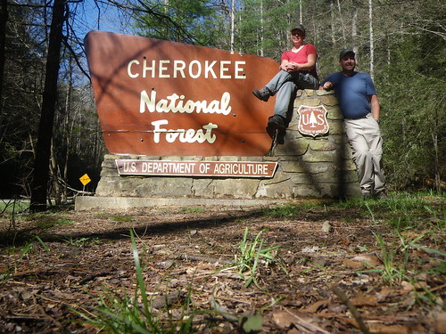 Chris & Misti w/ Cherokee National Forest sign