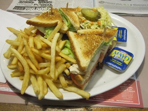 Club Sandwich and a Diet Coke at Plaza McGill - $17 with tip