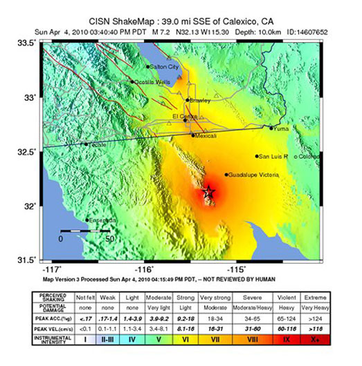 7.2 Earthquake Mexico map