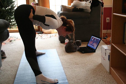 Jenn and Cat doing Yoga