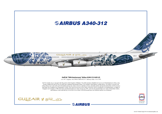 Gulf Air 50th Anniversary  Airbus A340-312 A4O-LD