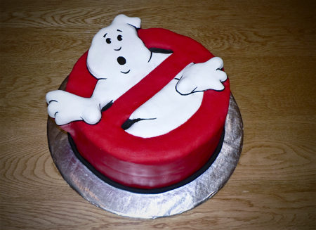 ghostbuster cake fondant carved birthday eggless