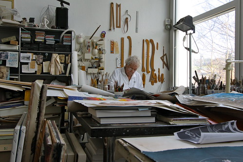 Hans Erni in seinem Atelier in Luzern 4 ©  J