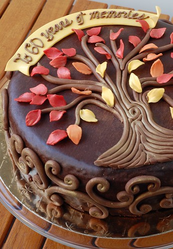 Autumnal Family Tree birthday cake