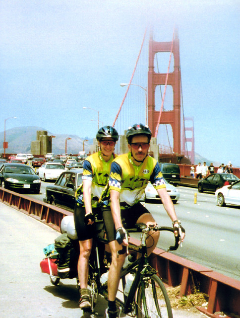 Arriving in San Francisco on Golden Gate Bridge