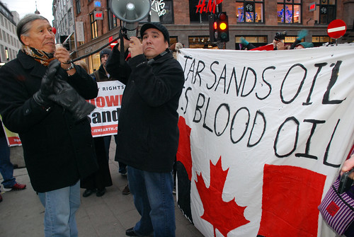 Indigenous activists at tar sands demo