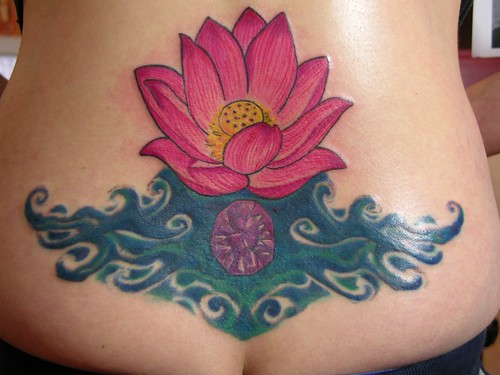 tattoos of ocean. Ocean Jewel amp; Lotus Coverup