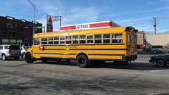 International school bus. Elmwood Park Illinois. Sunday afternoon, March 14th 2010.