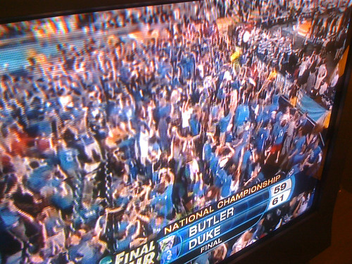 8:36pm Watching Duke beat Butler for the 2010 National Championship.